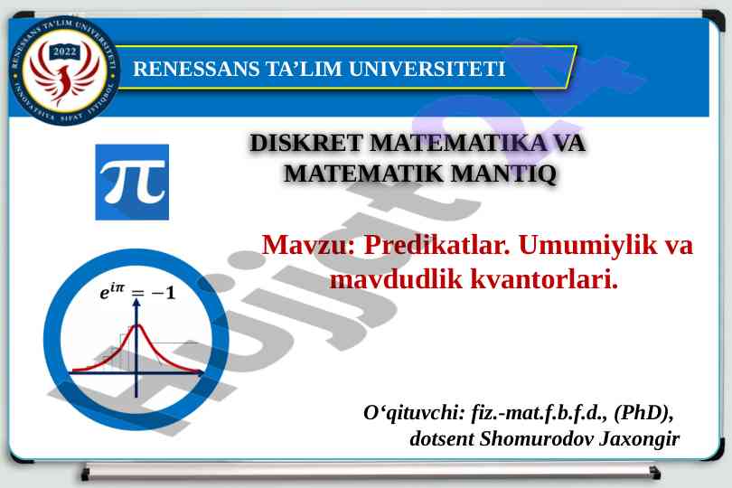 Diskret matematikada predikatlar mavzusi