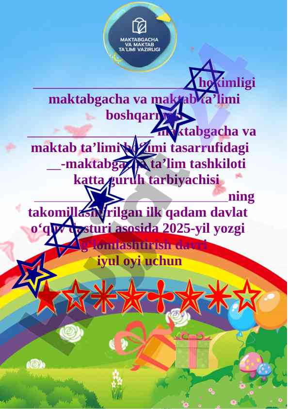 Yozgi sog‘lomlashtirish davrlari hisoboti 2025