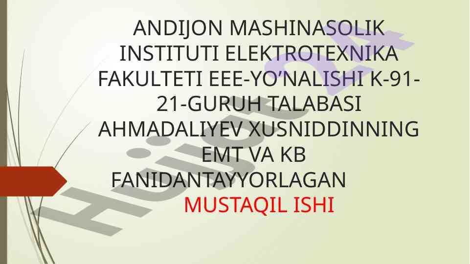 Eskalator elektr yuritmasida energiyani samarali foydalanish