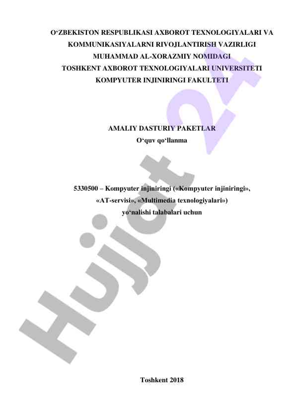 Amaliy dasturiy paketlar o‘quv qo‘llanma