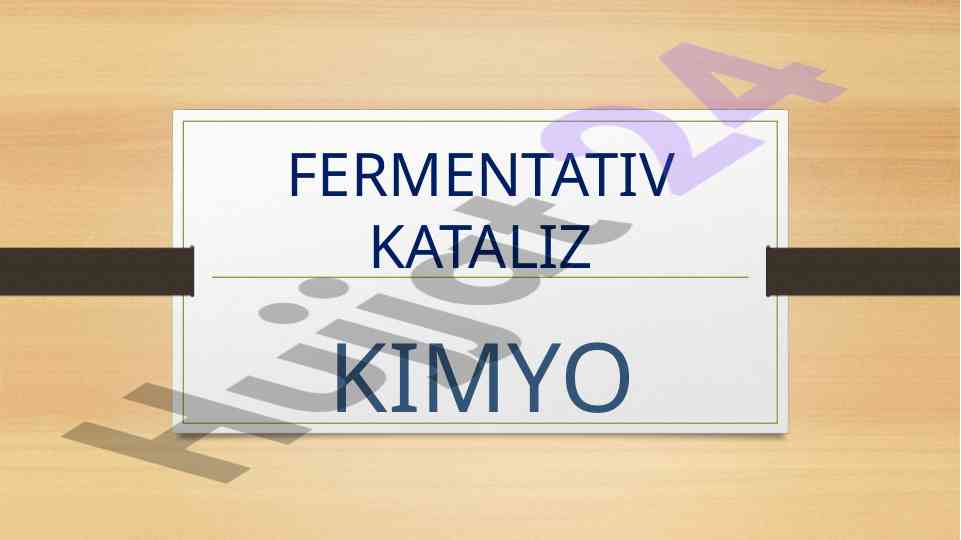 Fermentativ kataliz va kimyoviy reaksiyalar