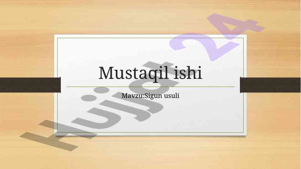 Sigun usuli energiyaning ahamiyati va tajribasi