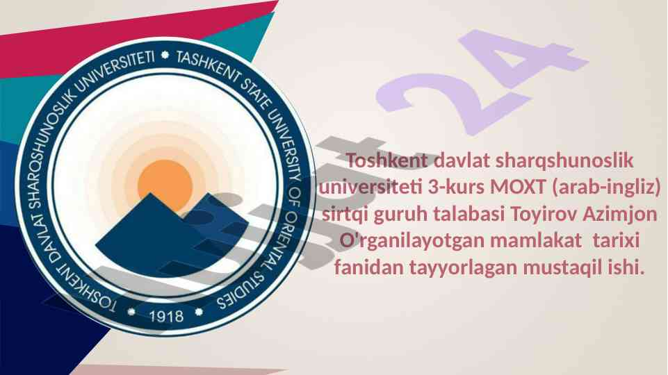 Arab xalifaligi va markaziy osiyo tarixi