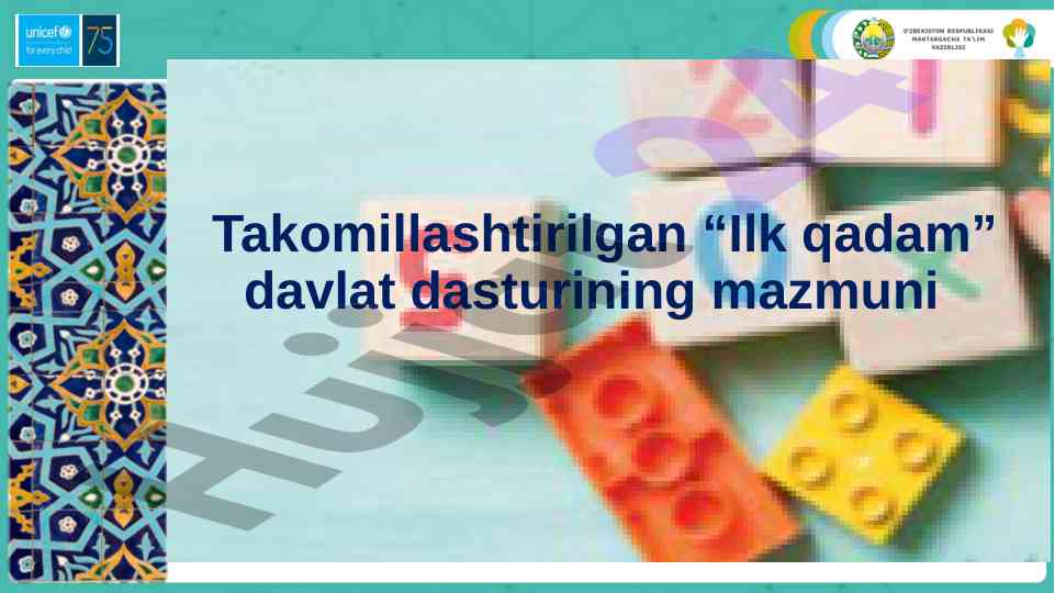 Takomillashtirish maktabgacha ta’lim dasturi tajribasi