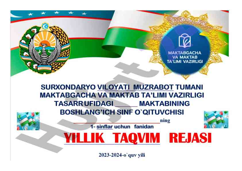 Asosiy fanlar bo'yicha ish rejalarini tayyorlash