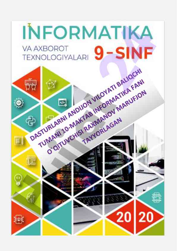 Informatika dars mashqlari yechimi bo'yicha qo'llanma