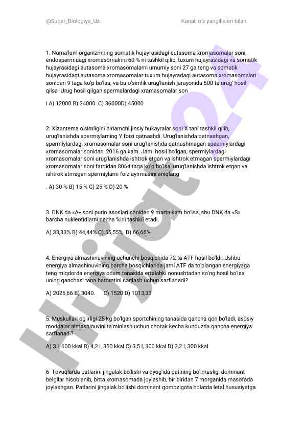 Biologiya tahlilida urug'lanish xromasomalari