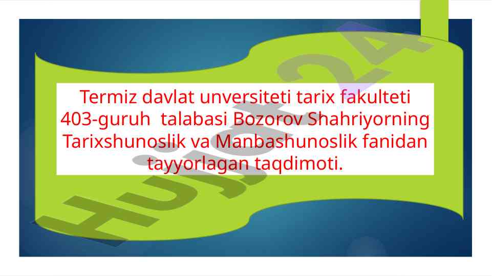 O'zbekistonda tarixshunoslik fanining rivojlanishi