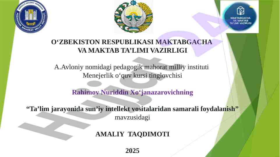 Ta’lim jarayonida sun’iy intellekt vositalari