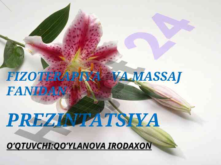 Fizoterapiya va massaj fani ta'limi