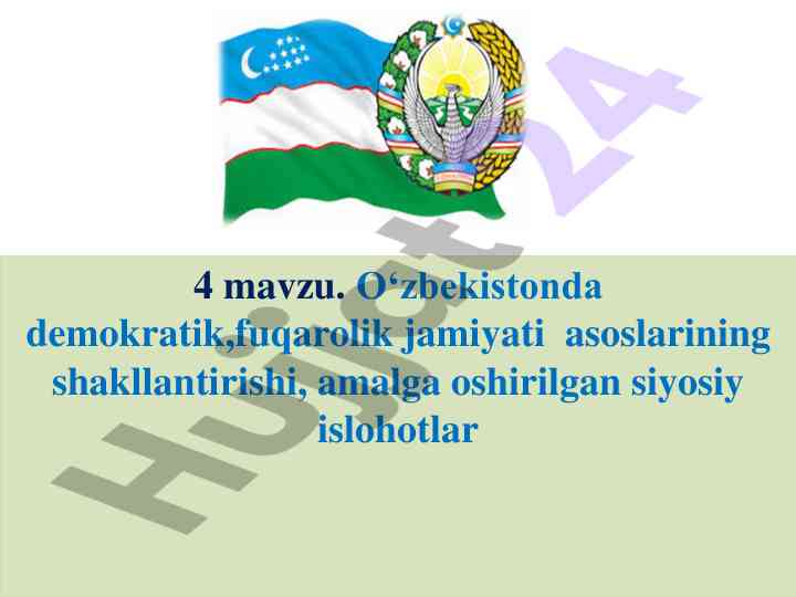 O‘zbekistonda demokratik fuqarolik jamiyati asoslari