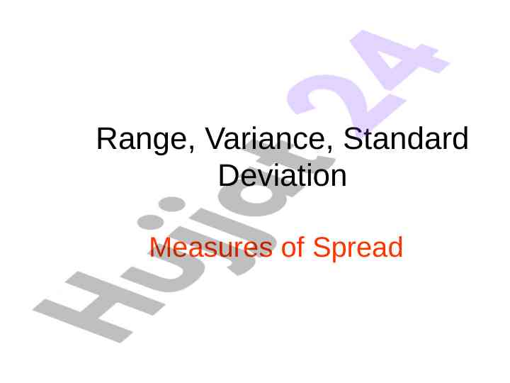 Measures of spread variance and standard deviation