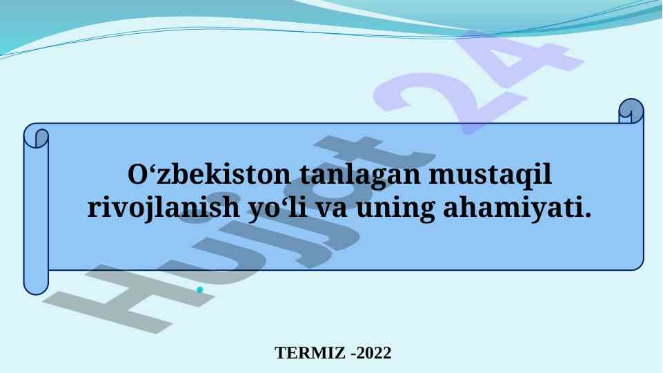 O‘zbekistondagi mustaqil rivojlanish yo‘li 2022