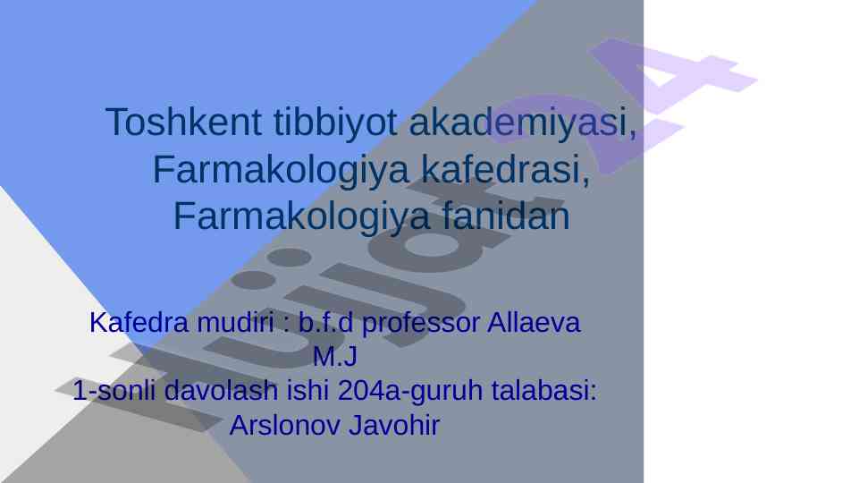 Zamonaviy anestetik vositalar rivojlanish tarixi