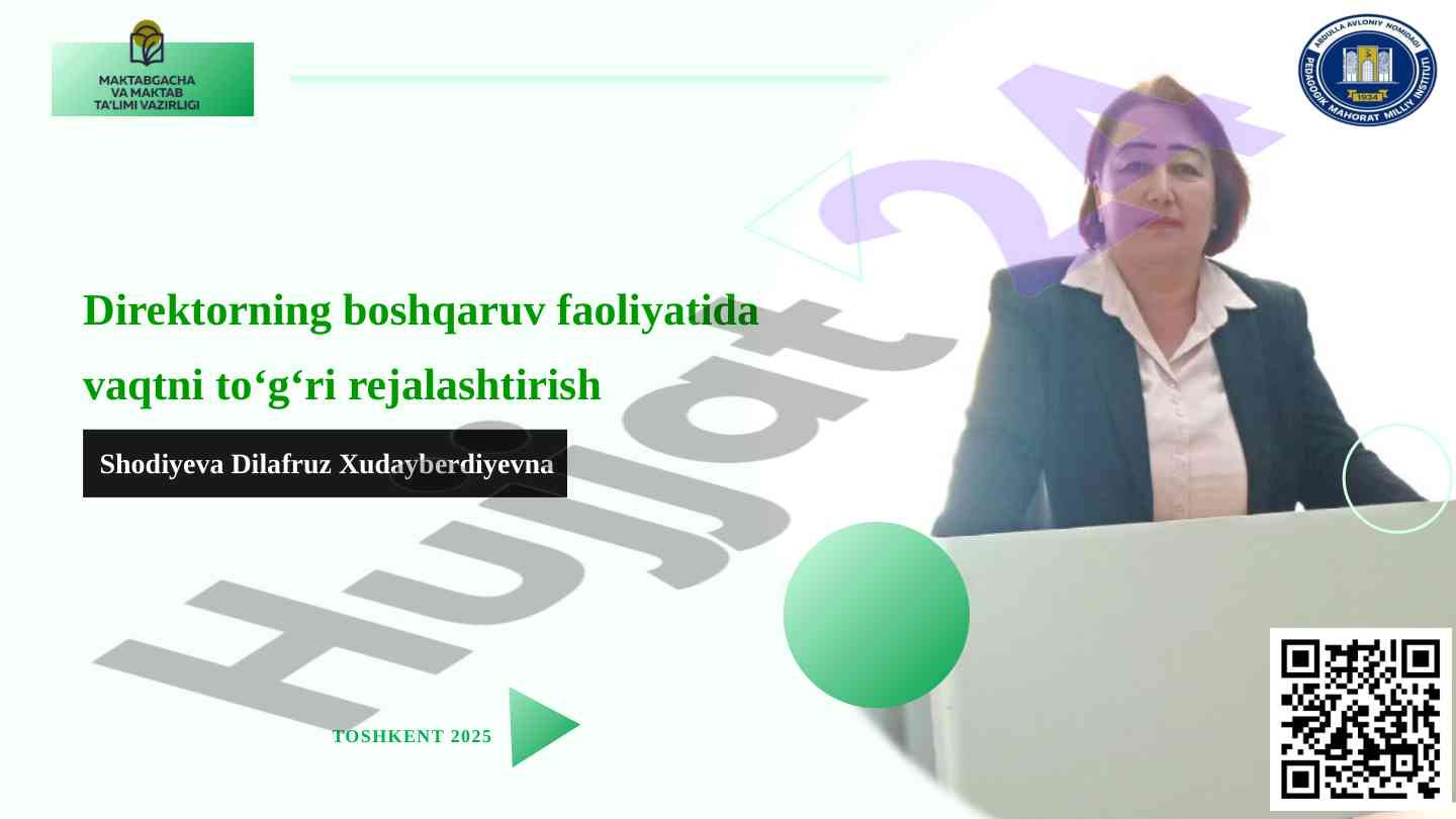 Direktor vaqtni to‘g‘ri rejalashtirish faoliyati