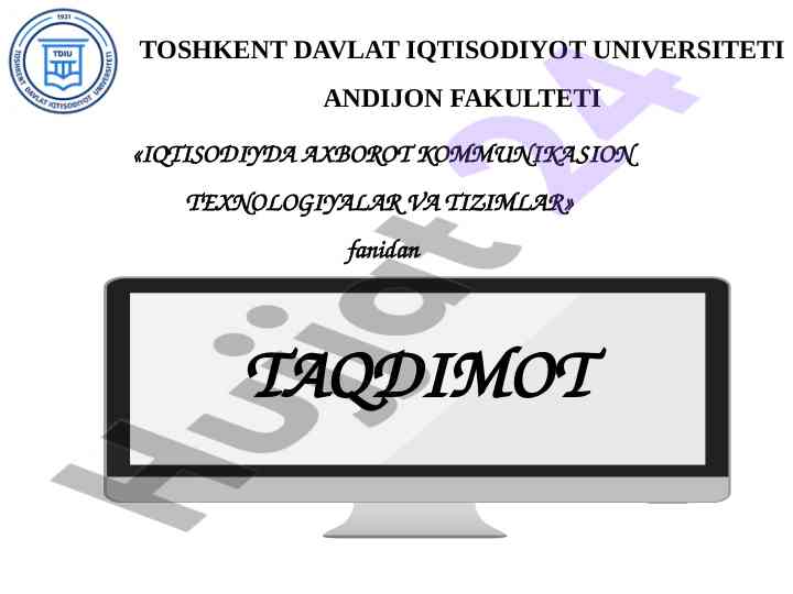 Iqtisodiy masalalarda jadvallardan foydalanish