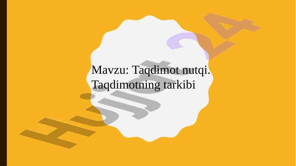 Taqdimot nutqi yaratish va ommaviy nutq tamoyillari