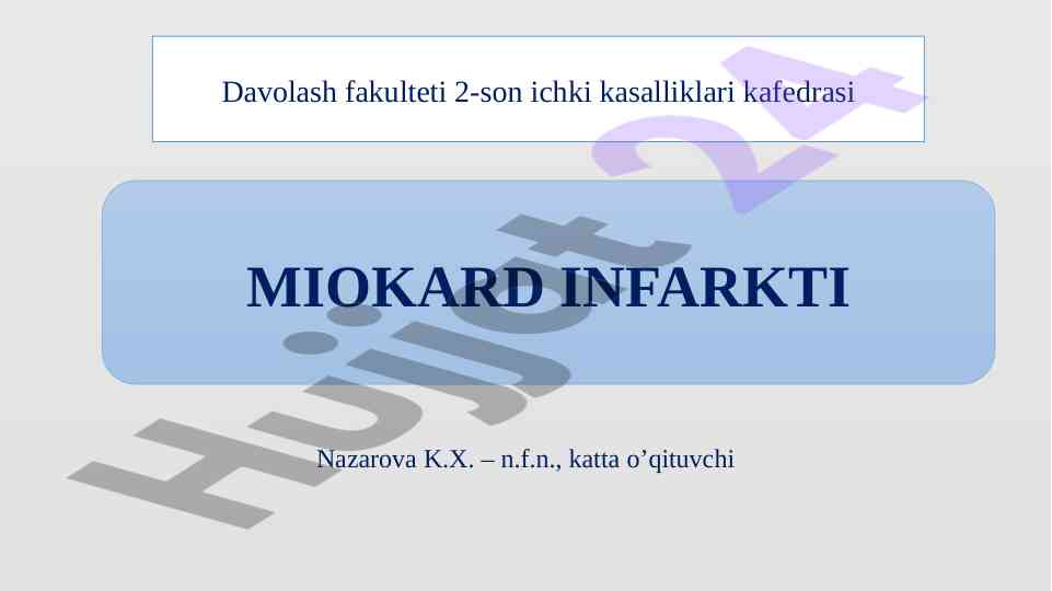 Mio kard infarkti epidemiologiyasi va etiologiyasi