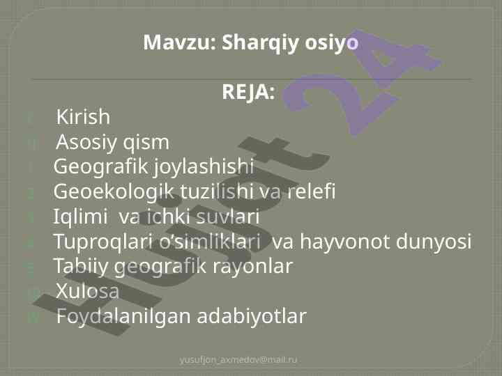 Sharqiy osiyo geografik joylashuvi va iqlimi