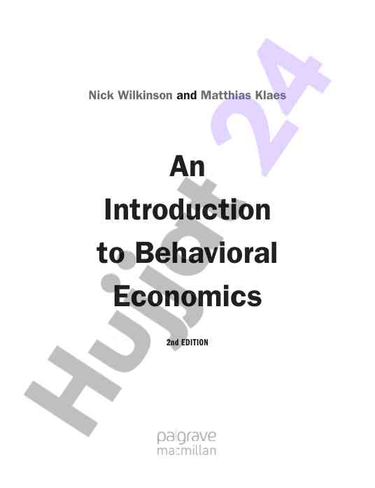 An introduction to behavioral economics overview