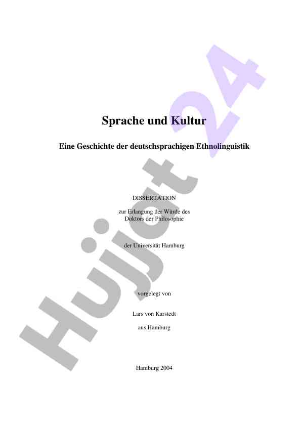 Sprache und kultur eine geschichte der deutschsprachigen ethnolinguistik