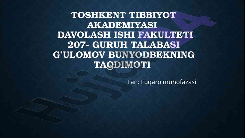 Hayot faoliyati xavfsizligi va fuqaro muhofazasi