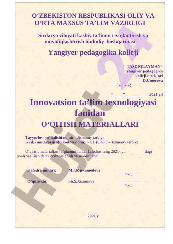 O‘qituvchi xusanova shoira haqida ma’lumotlar