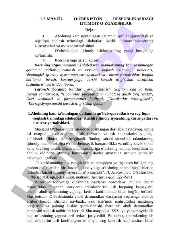 Ijtimoiy o'zgarishlar va sog'liqni saqlash tizimi