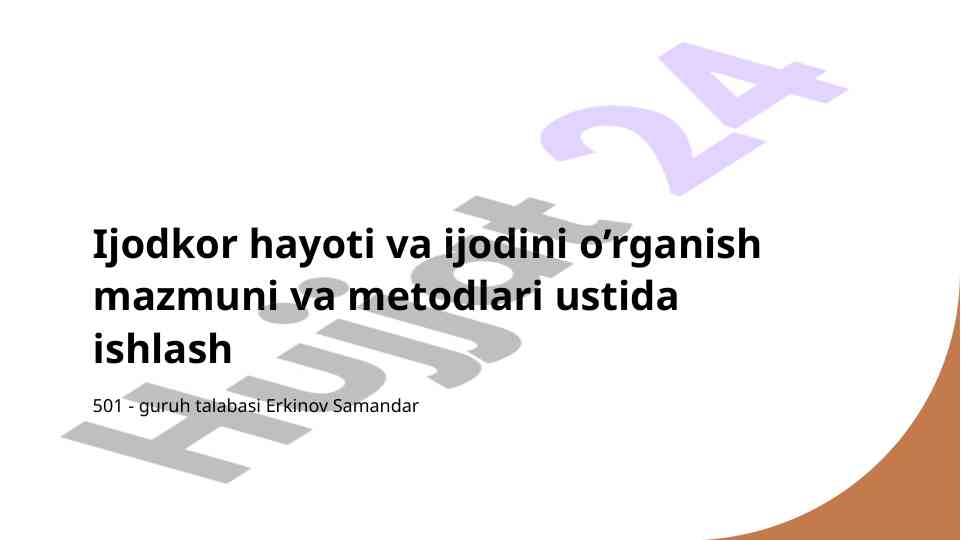 Ijodkor hayoti va ta’limdagi ahamiyati