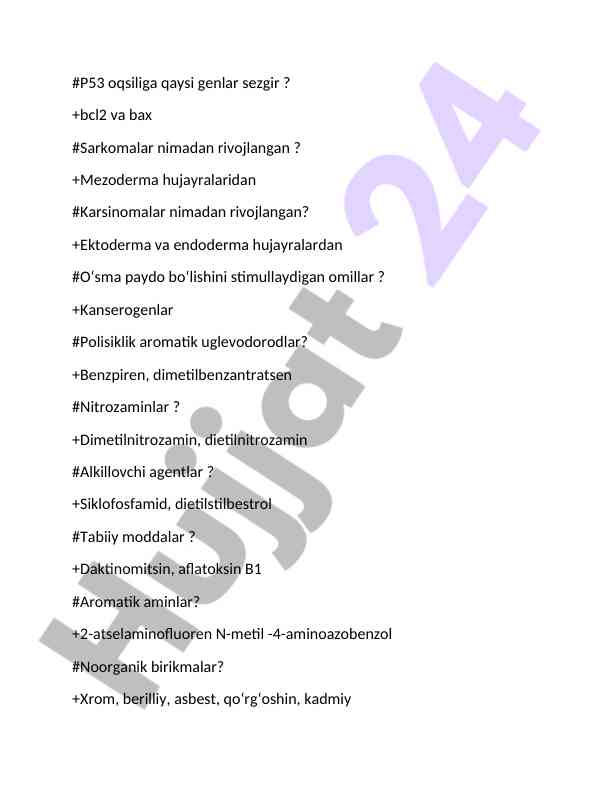 Oqsil genlari va kanserogen omillar