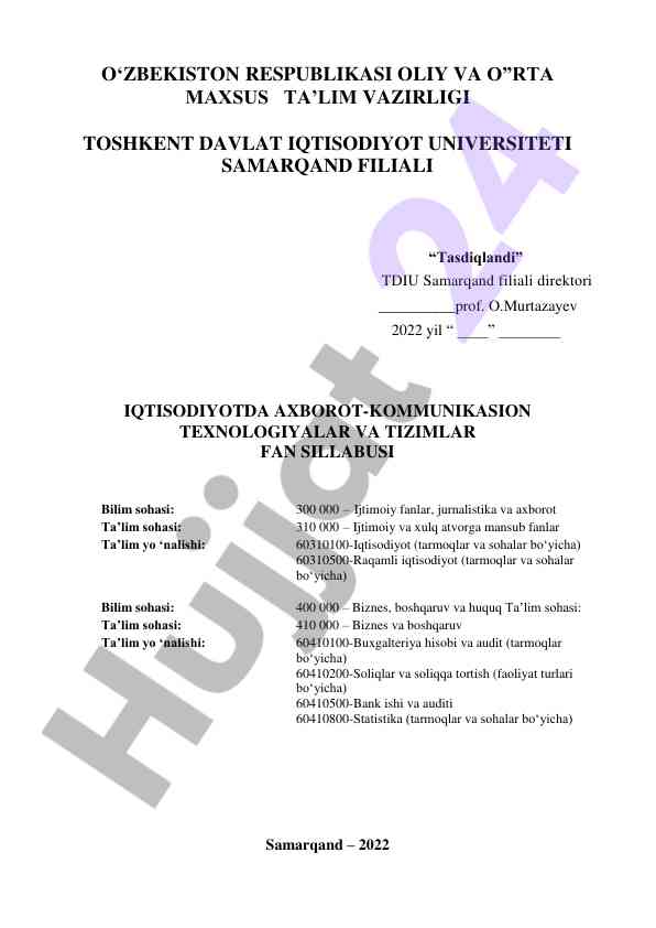 Iqtisodiyotda axborot-kommunikasiya texnologiyalari