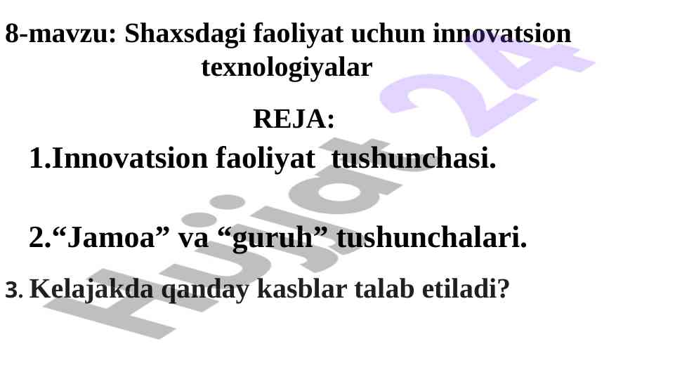 Innovatsion faoliyat va hamkorlik ta'limi tushunchalari