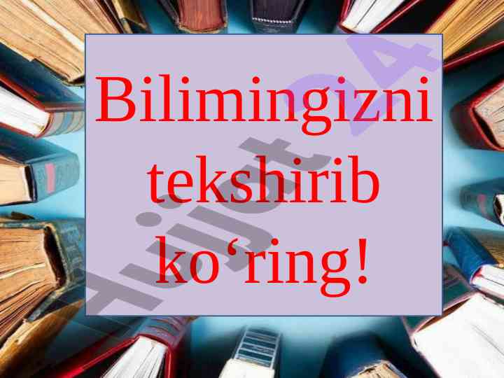 Matematik hisoblashlar bo‘yicha testlar