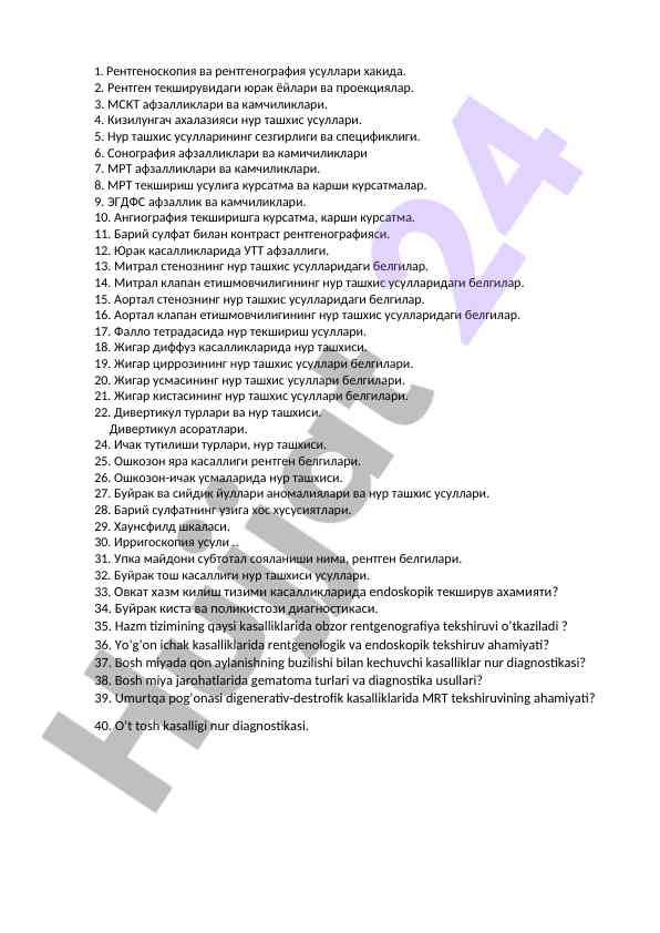 Rentgenskopiya va rentgenografiya usullari