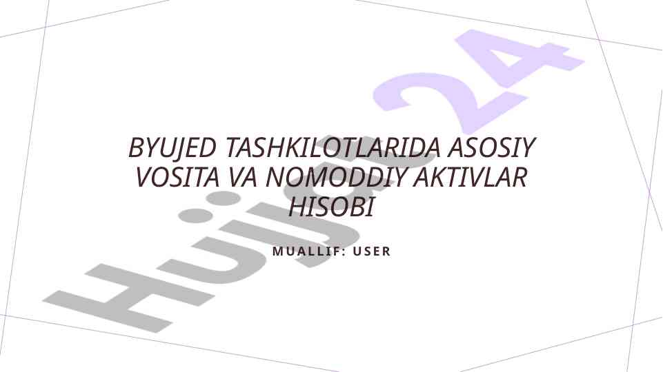 Byudjet tashkilotlarida aktivlar hisobini tahlil qilish