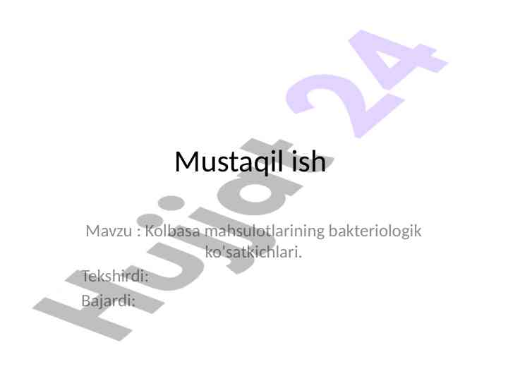 Kolbasa mahsulotlarining bakteriologik ko'rsatkichlari