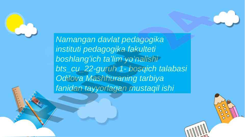 Tarbiya fanini o‘qitishda treninglar asosida faoliyat