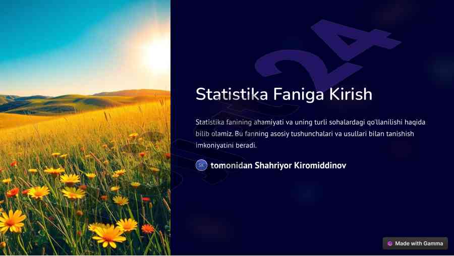Statistika faniga kirish va usullari tahlili