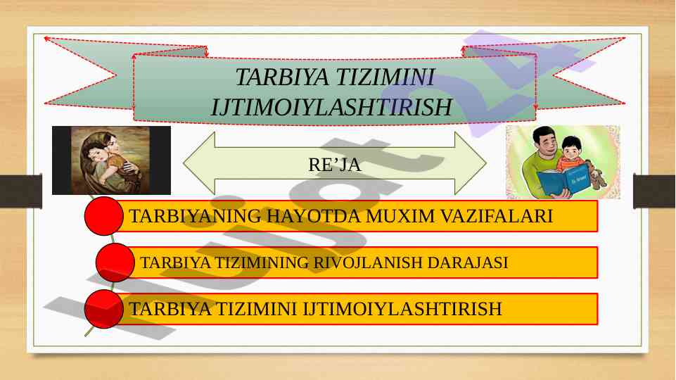 Tarbiya tizimini ijtimoiylashtirish reja