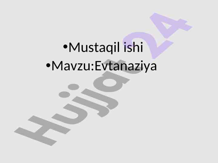Evtanaziya muammolari va yaxshi o'lim haqida fikrlar