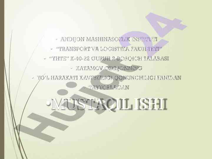Yo'l harakati xavfsizligi qonunchiligi tahlili