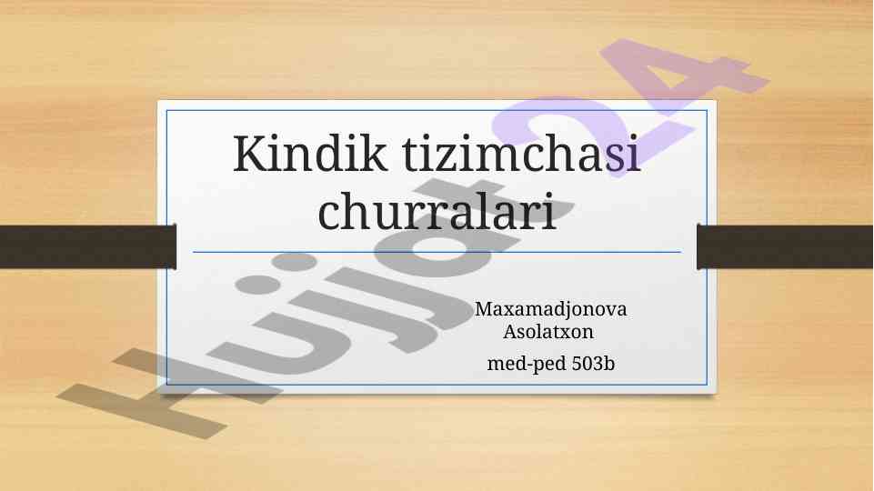 Kindik tizimchasi churralari haqida ilmiy maqola