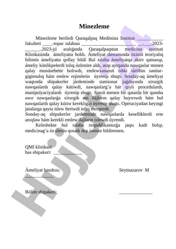 Ameliyat tajribasi: teoriyadan amaliyotga o‘tish