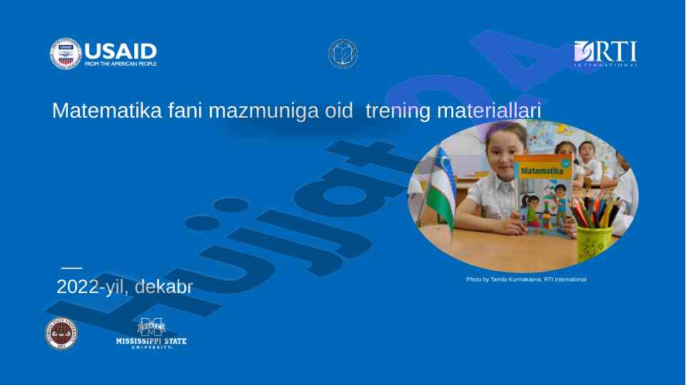 Matematika fani bo‘yicha trening materiallari