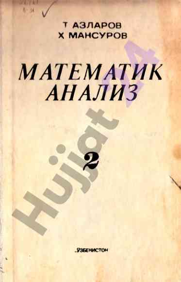 Matematik analiz 2 darslik
