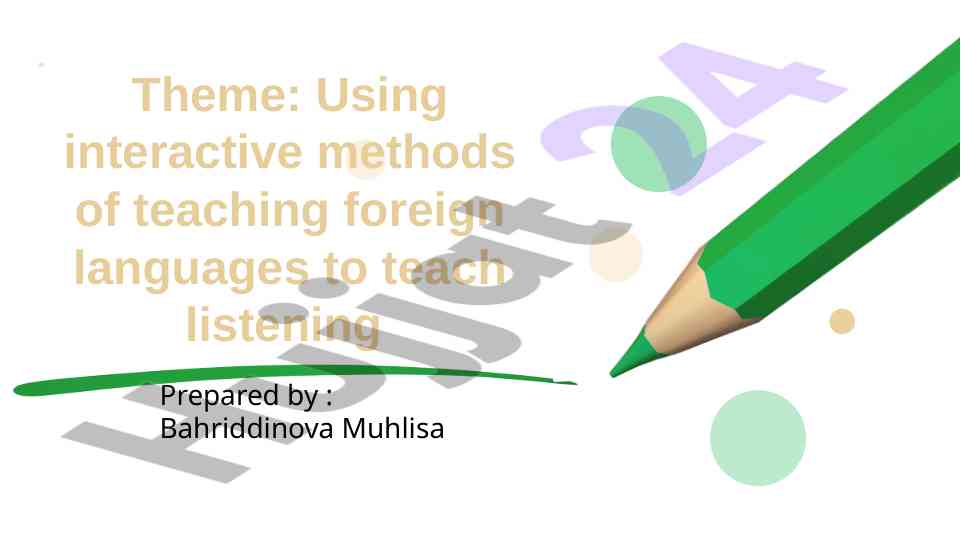 Interactive methods for teaching listening skills