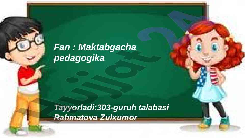 Maktabgacha ta'lim tashkilotlarida o'quv metodik hujjatlar