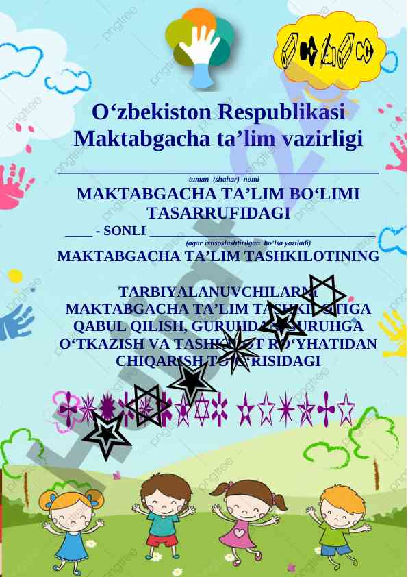 Maktabgacha ta'lim tashkilotiga qabul holati