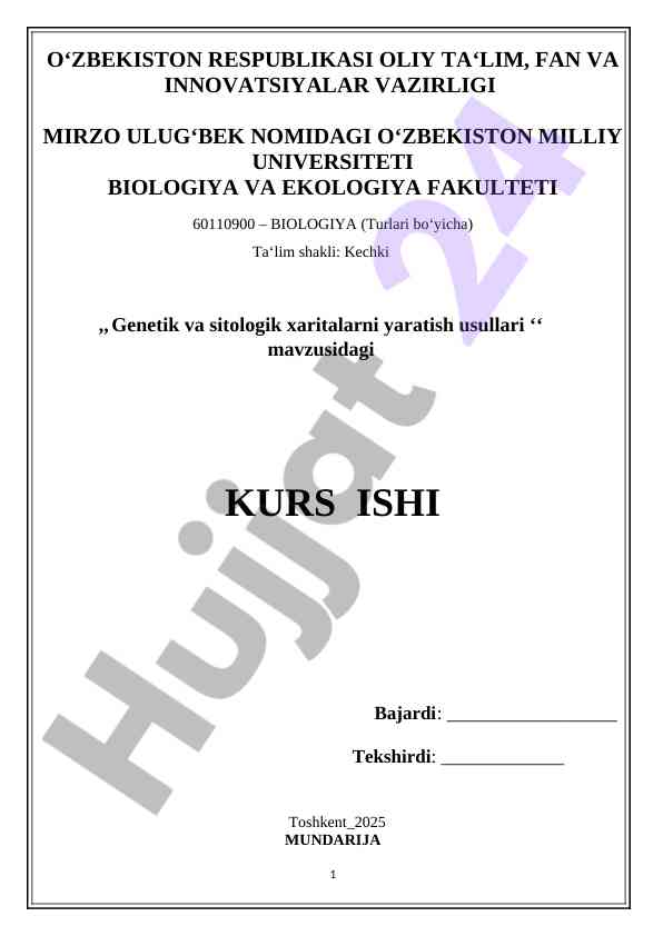 Genetik va sitologik xaritalarni yaratish usullari