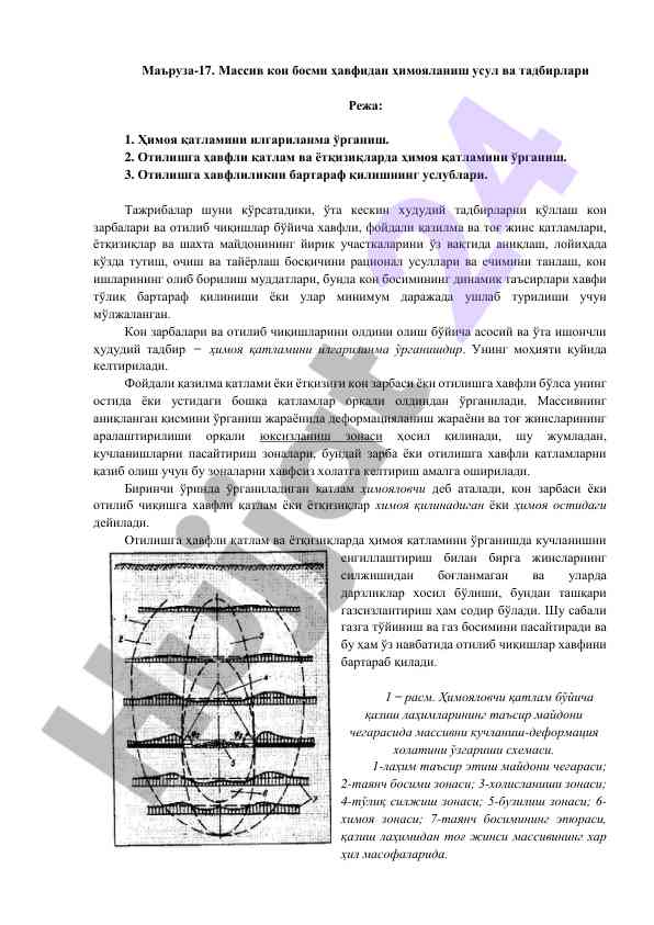 Massiv kon bosimi havfisidan himoyalanish usullari